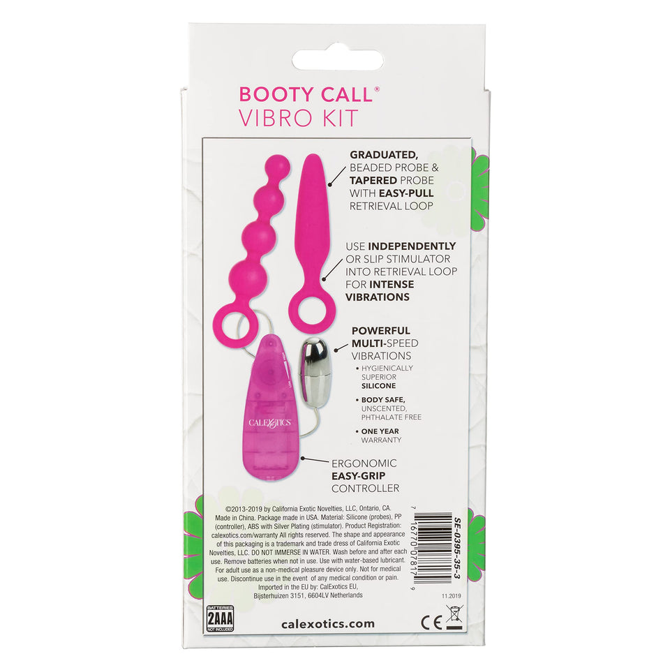 calExotics Booty call Vibro Kit - Vibrating Bullet Anal Pleasure Beads - Vibe Egg Anal Probe Adult Sex Toy - Pink