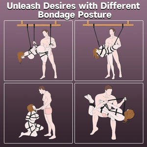 BDSM Shibari Bondage Sex Rope - BDSM Kit Adult Bondage Restraints Set Sex Toys for Beginner Women & Couples Extreme SM Slave Fet