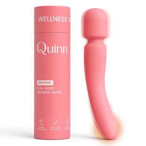 Quinn Wellness Adult Sex Toy Groove - Dual-Sided Heating Vibrator Wand - 12 Modes & 5 Speeds on Head & Tail - G-Spot & Clitoral