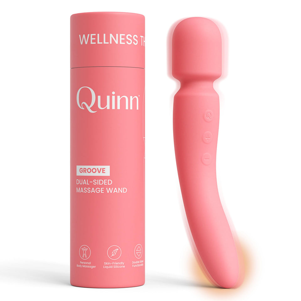 Quinn Wellness Adult Sex Toy Groove - Dual-Sided Heating Vibrator Wand - 12 Modes & 5 Speeds on Head & Tail - G-Spot & Clitoral
