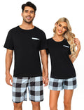 SPKPKEY Matching Pjs for Couples Cotton Pajamas for Women 2 Piece Sleepwear Short Sleeve Lounge Set