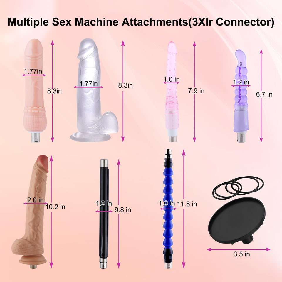 Sex Machine Dildo Machine for Women,Fuck Machine with Powerful Suction Cups,Thrusting Machine with 3Xlr Connector,Thrusting Mach