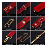 Anal Hook BDSM Sex Bondage - UTIMI Bed Restraint Kit with Adjustable Handcuffs Collar Ankle Cuffs Leather Furniture Restraint Se