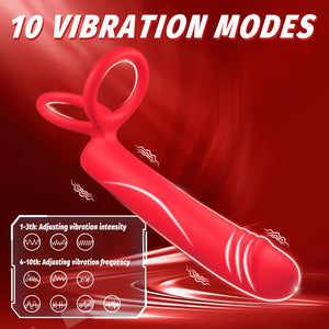 Anal Toys Vibrating Cock Ring Sex Toys for Men,Anal Dildo Male Vibrator with 10 Vibration Modes,Strap-On Dildo Butt Plug with Pe