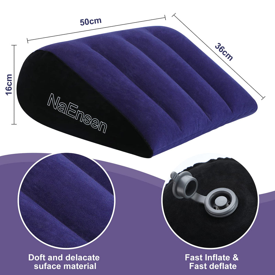 Naensen Sex Toys Pillow Position Cushion Triangle Inflatable Ramp Furniture Couples Toy Positioning For Deeper Position Support Pillow Men Women For Couples