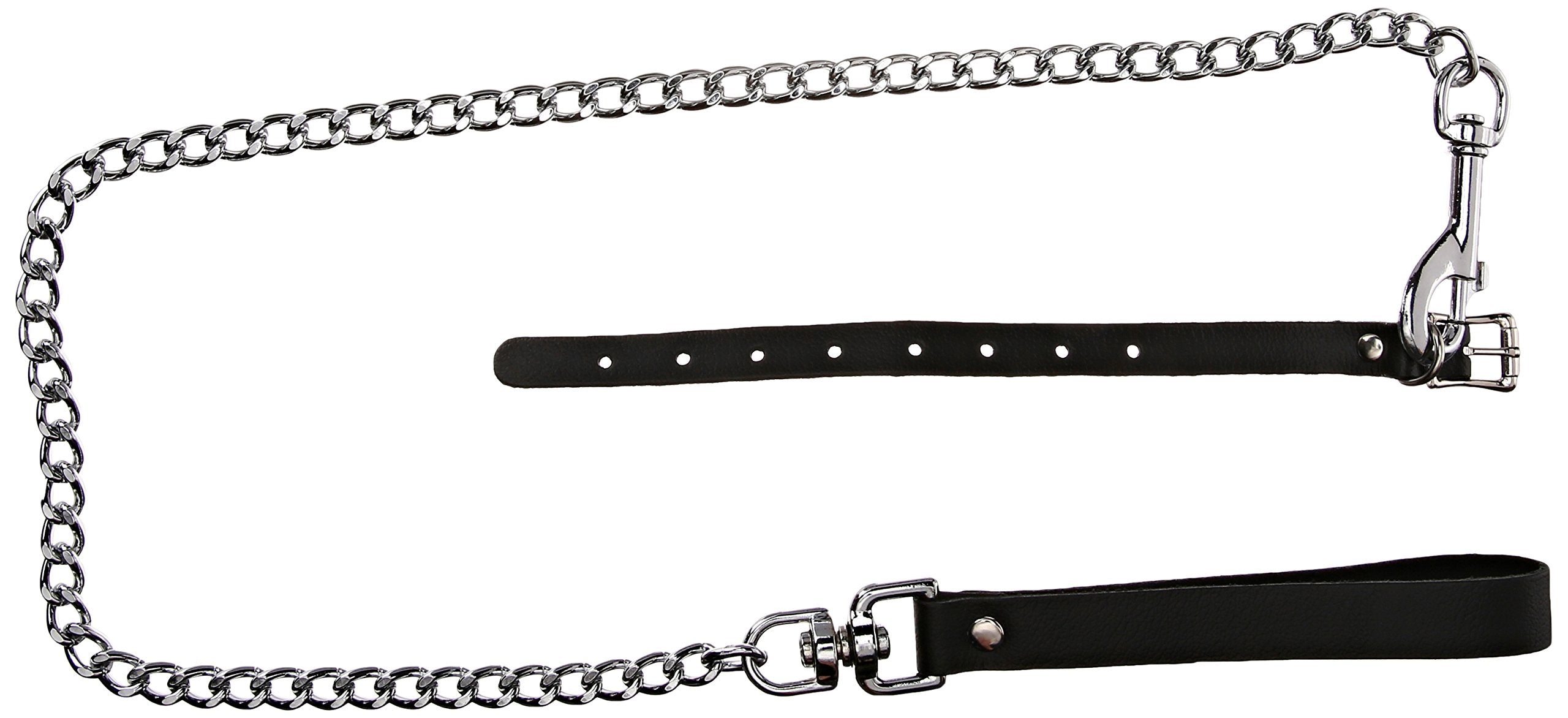 KinkLab Buckling Cock Ring and Chain Leash Set