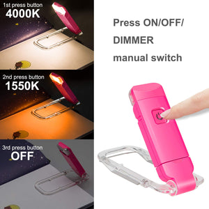Biglight Amber Book Reading Light, Led Clip On Book Lights, Reading Lights For Books In Bed, Small Book Light For Kids, Usb Rech