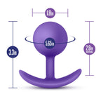Blush Luxe - Satin Smooth Silicone Wearable Anal Hollow With Jiggle Ball Vibra Plug Sex Toy - Purple