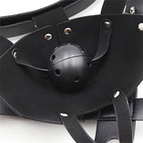 MFMYEE Bondage Mask With Gag Ball Hood,Adjustabale Y-Shape Restraint Head Harness Breathable Mouth Ball Leather Mouth Masks & Mu