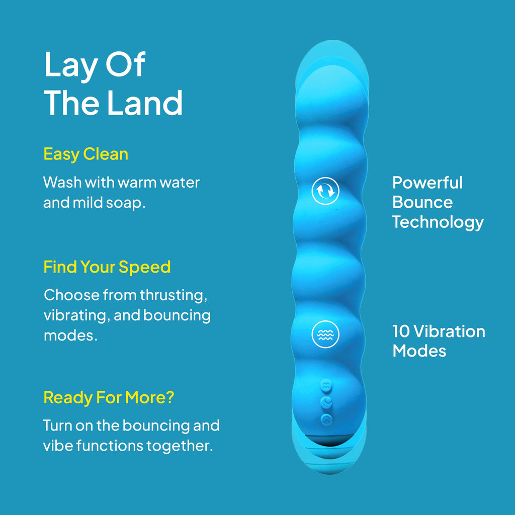Hello Cake Bounce Vibe - Personal Massager with 16 Bouncing, Thrusting & Vibrating Modes - Body-Safe Silicone - Shower Ready, Re