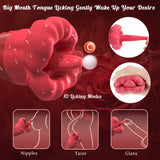 Female Adult Sex Toys - 2 in 1 Big Mouth Tongue Licking Clitoris Vibrator with High Frequency Strong Clitoral G Spot Stimulator,
