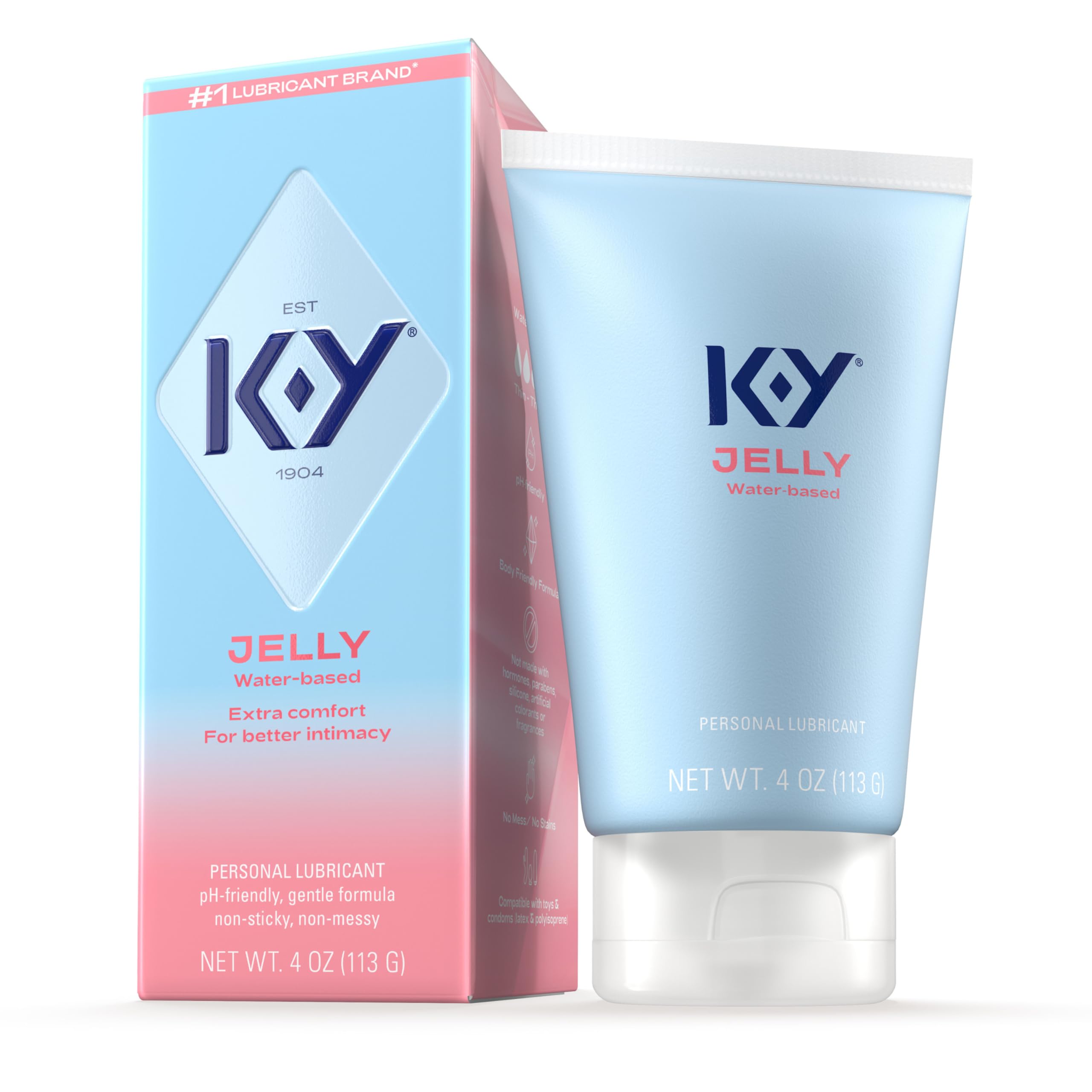 K-Y Jelly Personal Lubricant, Body-Friendly Water-Based Formula, Safe for Anal Sex, Safe to Use with Latex Condoms. Glide into a