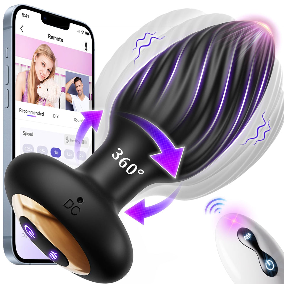 360 Rotation Adult Sex Toys for Men Prostate Massager - Swirl Surround Stimulate Prostate Point APP Remote Control, Adult Toys A
