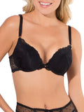 Smart & Sexy Womens Perfect Push-Up Bra, Black Hue (Lace), 36DD