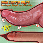2.55? Diameter Huge Dildo,Realistic Silicone Thick Dildos with Strong Suction Cup for Hands-Free and Anal Play,Curved Dildo for