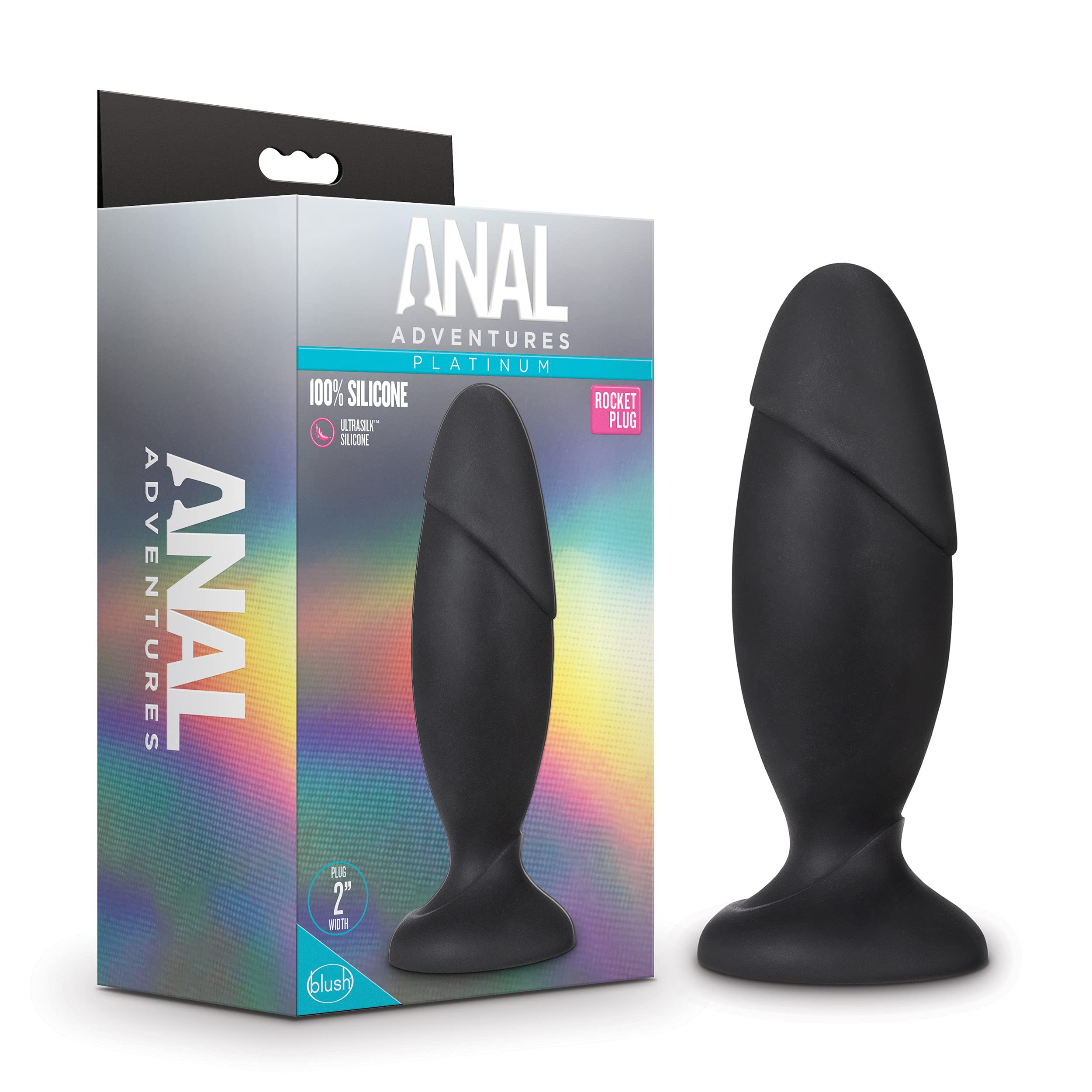 Blush Novelties Anal Adventures Platinum Silicone Rocket Plug - 6 Inch Anal Plug - UltraSilk Smooth Puria Silicone - 2Thick - St