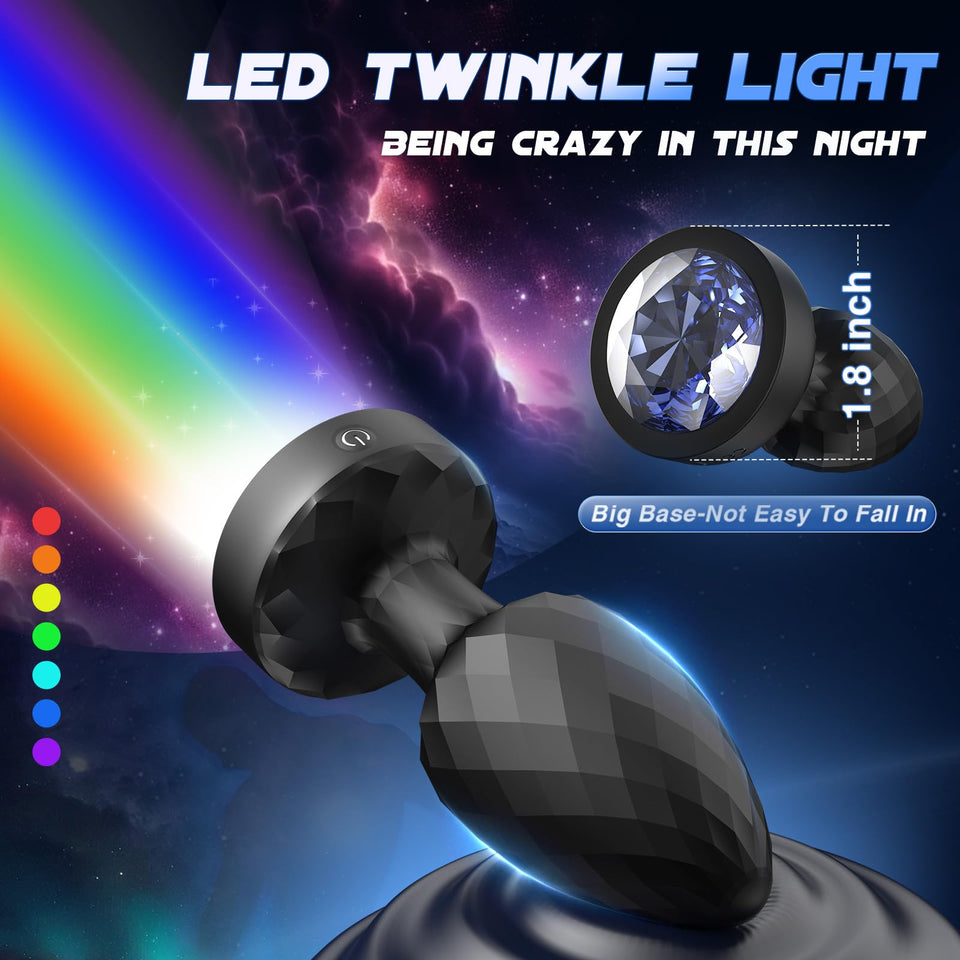 360 Tornado Swiveling Light Up Butt Plug - Powerful Vibrating Butt Plug Woman Adult Sex Toys App Remote Control with 8 Vibration