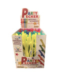 Party Pecker Sipping Straws Assorted Colors 144 Per Display