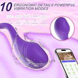 APP Remote Control Vibrator for Women, Wearable Panties G-spot Vibrators, 10 Vibration Clitoral Stimulator Vibrating Egg, Long D