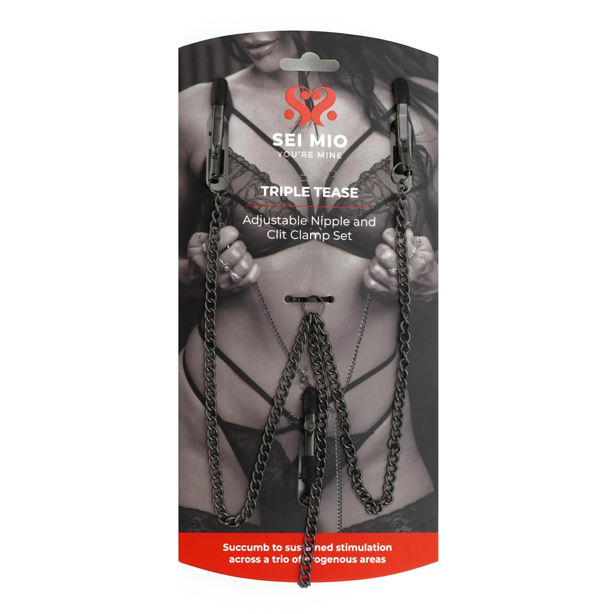 SEI MIO TRIPLE TEASE ADJUSTABL NIPPLE AND CLIT CLAMP SET