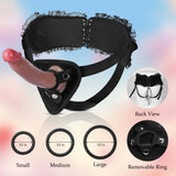 Strap On Dildo Realistic Sex Toys: Wearable Strap On Anal Dildo with Adjustable Removable Lace Harness, Realistic Sex Silicone D
