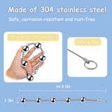 Metal Anal Beads Butt Plug Anal Ball Trainer Training with 5 Balls Flexible Anal Chain Prostate Massager Stimulator Vaginal Dila