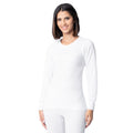 Indera Womens Traditional Thermals Underwear Long Sleeve Crew Top, White, 3X