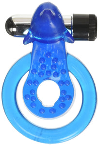 Golden Triangle Xtreme Xtasy Dolphin Vibrating Waterproof Cock Ring  Blue