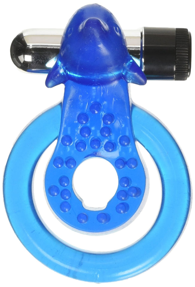 Golden Triangle Xtreme Xtasy Dolphin Vibrating Waterproof Cock Ring  Blue