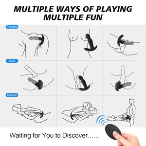 360? Rotating Anal Vibrator Prostate Massager, Anal Butt Plug with Ergonomic Design and 30 Powerful Stimulation Patterns for Beg