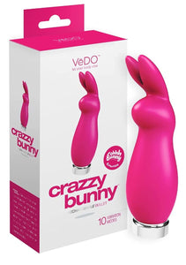 VeDO Crazzy Bunny Vibrator Bullet, Rechargeable Clitoral Adult Sex Toy, Clitoris Stimulator Vibe for Women (Pink)