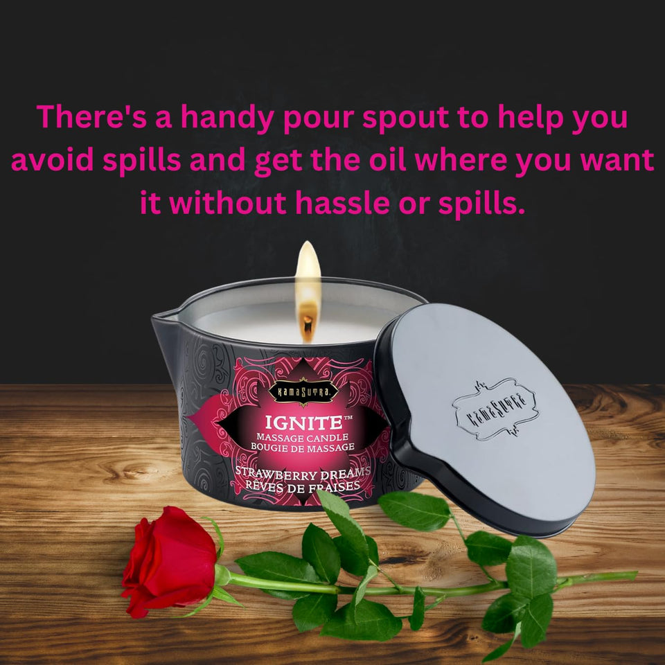 Ignite Strawberry Dreams Massage Candle - 6 Oz.