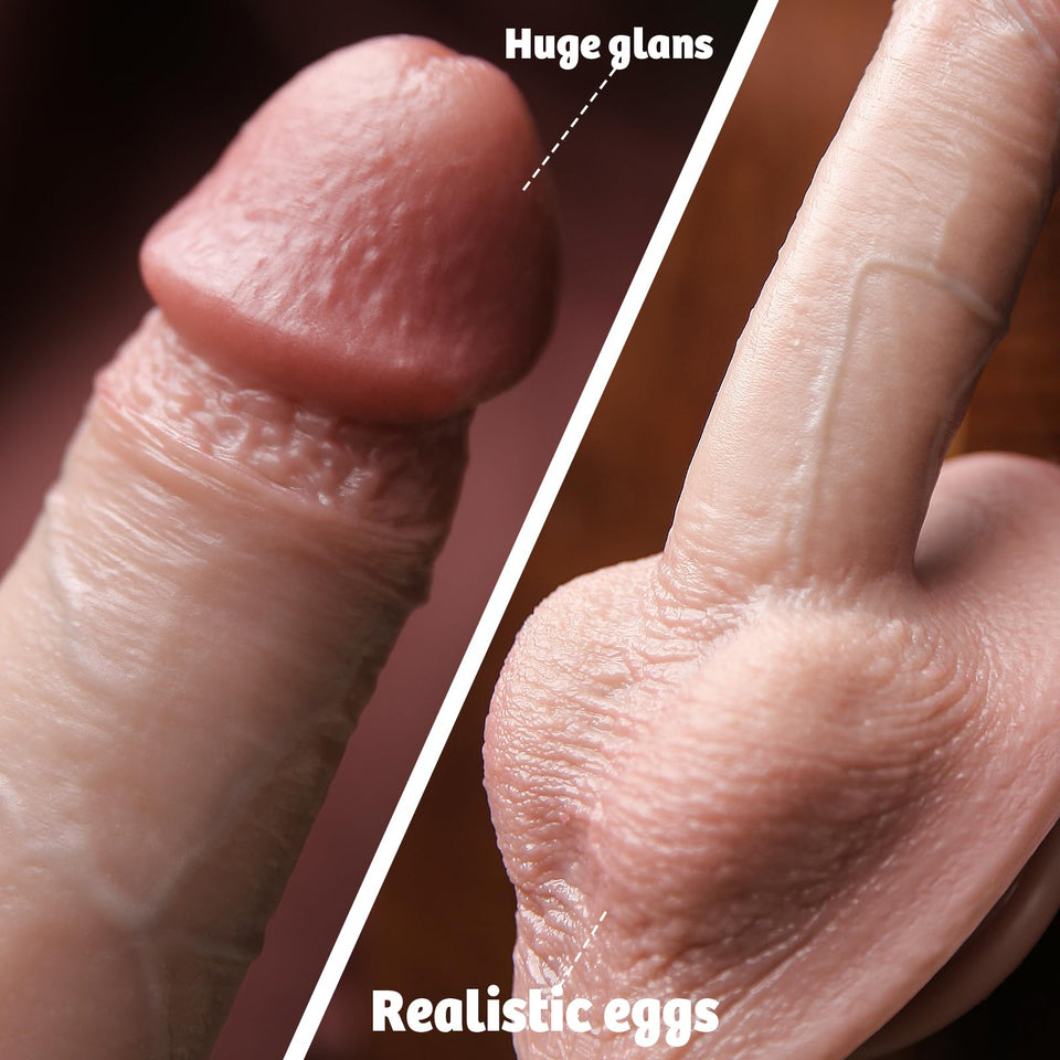 Reproduction Handmade Dildo, Silicone Realistic Dildos Soft Penis for G-Spot Stimulation, Suction Cup Dildo for Hands-Free, Flex