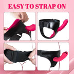 G Spot Vibrator Strap On Dildo, Adjustable Harness Dildos with 7 Vibration Modes, Remote Control Vibrators Panty Clitoral Double