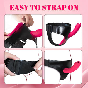 G Spot Vibrator Strap On Dildo, Adjustable Harness Dildos with 7 Vibration Modes, Remote Control Vibrators Panty Clitoral Double