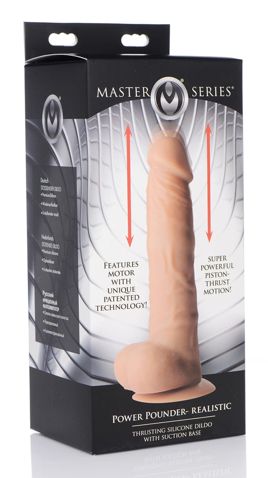 Master Series Power Pounder Signature Stroke Thrusting Silicone Dildo Flesh 1 Count