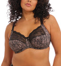 Elomi Womens Plus Size Morgan Banded Underwire Stretch Lace Bra, Ebony, 38JJ