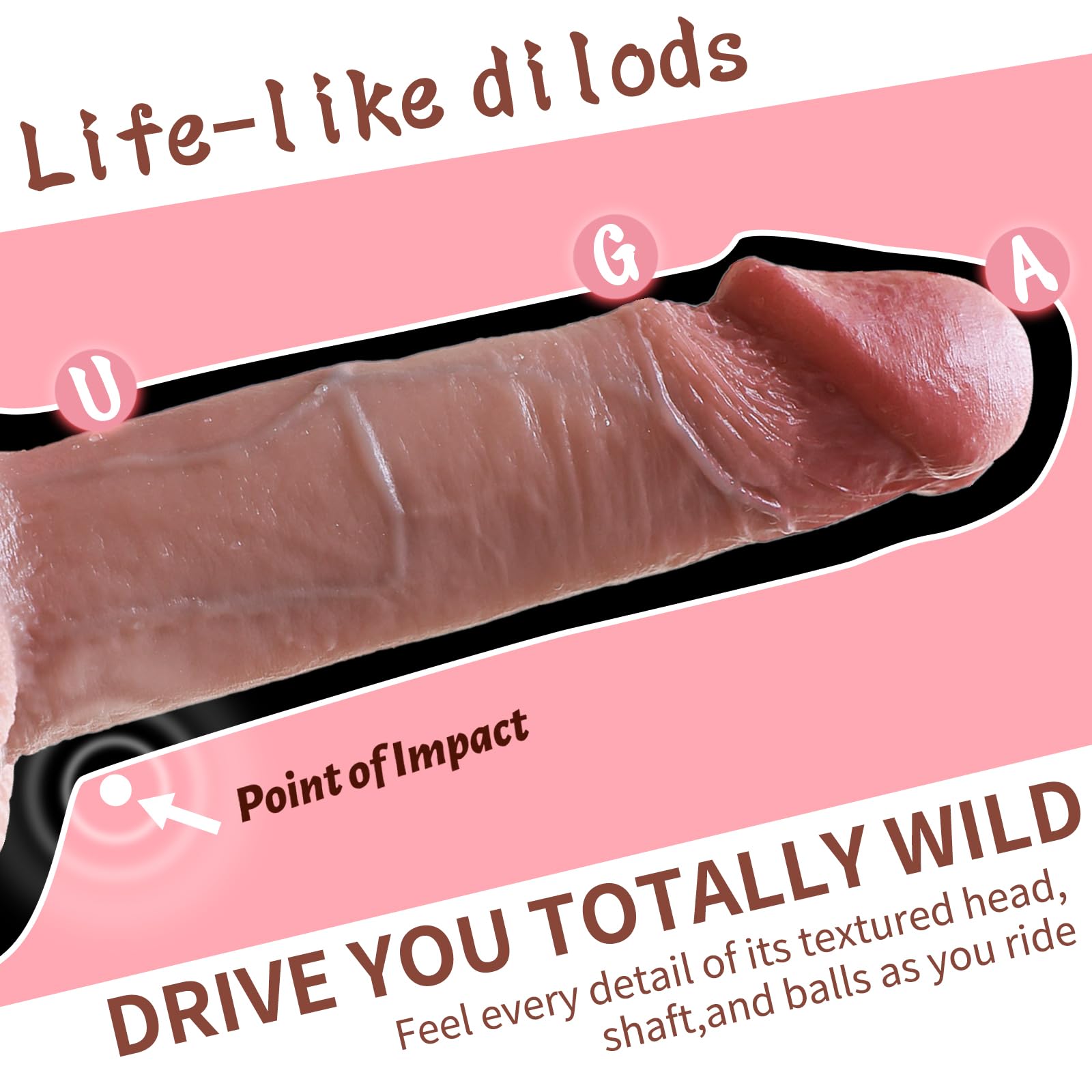 Reproduction Handmade Dildo, Silicone Realistic Dildos Soft Penis for G-Spot Stimulation, Suction Cup Dildo for Hands-Free, Flex