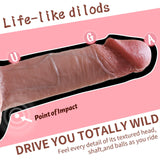 Reproduction Handmade Dildo, Silicone Realistic Dildos Soft Penis for G-Spot Stimulation, Suction Cup Dildo for Hands-Free, Flex