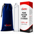 LeLuv Penis Vacuum Pump Cylinder - 1.75 x 9 Seamless Untapered Clear Acrylic Male Toys w/Measurement Marks & Locking Fitting - R