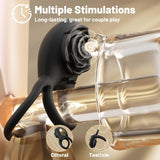Vibrating Cock Ring Adult Sex Toys for Men, Silicone Penis Ring with Rose Clitoral Vibrator Couples Sex Toys, 8 Vibrations Adult