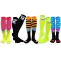 TeeHee Novelty Knee High Fun Socks for Women and Junior Halloween 5-Pair (Skull Varsity Pirate Monster)