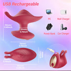 Clitoral Vibrator Rose Sex Toys - Mini Rabbit Vibrator with 10 Vibrating Modes, Adult Toys Nipple Clit Massager Clitoris Vagina