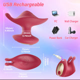 Clitoral Vibrator Rose Sex Toys - Mini Rabbit Vibrator with 10 Vibrating Modes, Adult Toys Nipple Clit Massager Clitoris Vagina