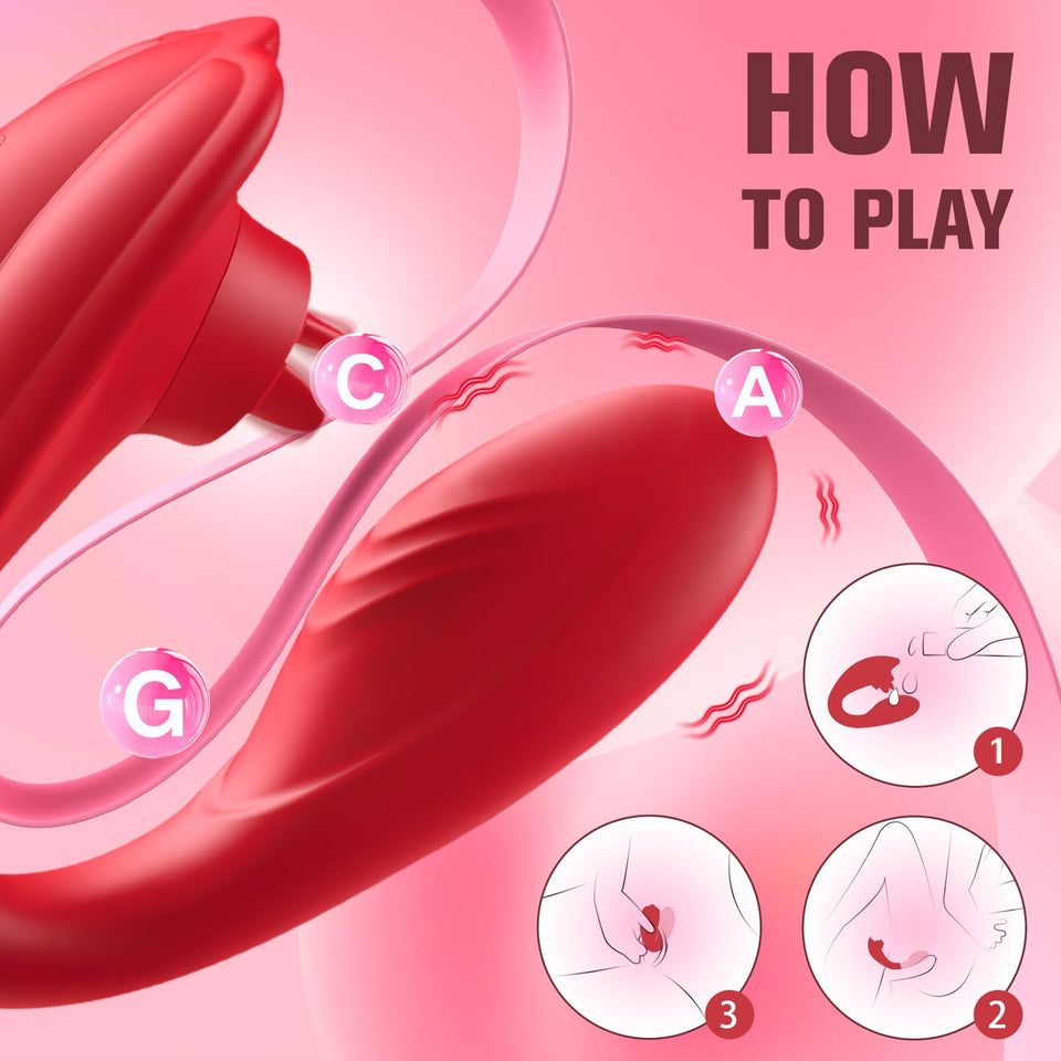 Sex Toys Vibrator with Remote Control - Wearable Vibrator Sex Toys for Women with 10 Licking and Vibration Modes for Without Han