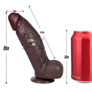 8 '' Huge Thick Big Black Dildo - Tantastar BBC Dual Density Silicone Anal Dildo, 7 '' Girthy Fat Giant Dildos with Suction Cup,