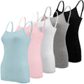 BQTQ 5 Pcs Womens Camisole Tank Tops Undershirt Spaghetti Strap Camisoles Pack, XXL