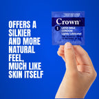 Crown Condoms - 50 Count - Lubricated Latex Condoms - Silkier, Thinner and Stronger (Pack of 50)
