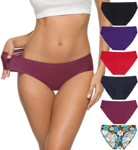 Altheanray Womens Seamless Underwear No Show Panties Soft Stretch Bikini Underwears 6 Pack(3081S-color13)