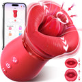 Vibrator Adult Sex Toys for Women - Sovokn 5IN1 Mouth Sucking Vibrator Rose Sex Toy, 10 Tongue Licking, 3 Auto & 1 Manual Suckin